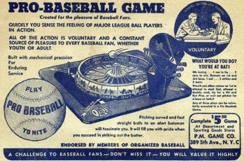 Pro Baseball Game Scorecard Advertising