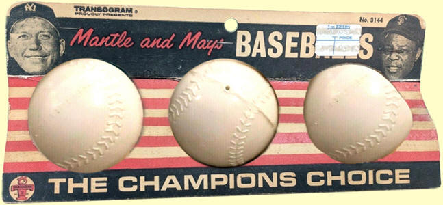 Transogram Mantle and Mays Baseballs