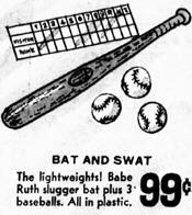 1969 Babe Ruth Slugger Bat & Ball Ad