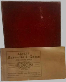 1909 Leslie's Baseball Game box lid and Scorecard