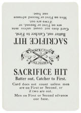 Leslie's Base Ball Game Play Card