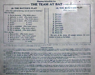 Playing schedule for the team at bat postcard