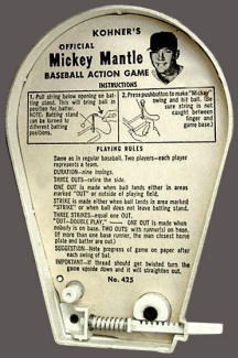  Mickey Mantle baseball Action Game Instructions and Playing Rules