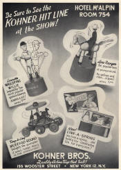 1951 Kohner Brothers Push Button Puppets Ad