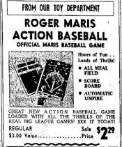 Roger Maris Action Baseball Advertising