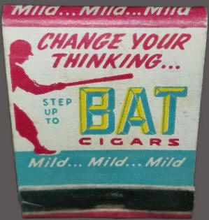 Bat Cigars Louisville Slugger Promo Matchbook 