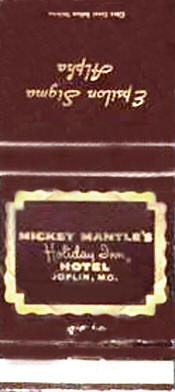 Mickey Mantle's Holiday Inn Gold on Cocolate Brown