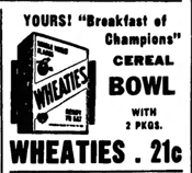  1937 Wheaties Free Cereal Bowl