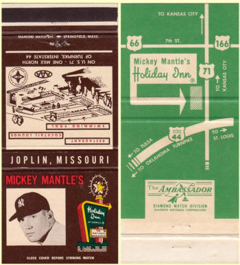 Mickey Mantle's Holiday Inn matchbook