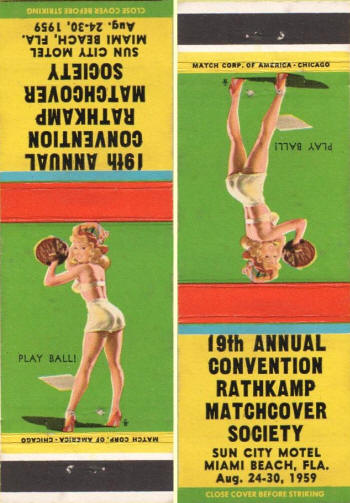 Rathkamp Matchcover Society baseball pinup Girl Cover