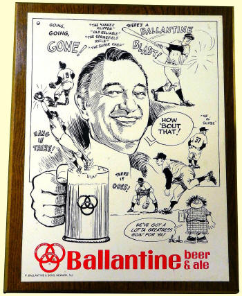 1948 -1950 Mel Allen Ballantine Beer Ad Sign