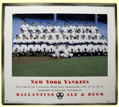 1954 Ballantine New York Yankees Advertising Plaque
