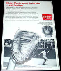 Mickey Mantle Rawlings XPG6 Glove Ad