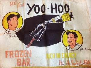 1960s Yoo-Hoo Frozen Energy Bar Advertising Banner