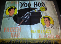 Yoo-Hoo Frozen Energy Bars Advertising Banner Mantle Berra