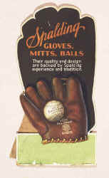 1915 Spalding baseball cardboard die cut counter advertising signbaseball, price guide,