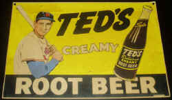 Ted Williams Ted's Root Beer Advertising Sign