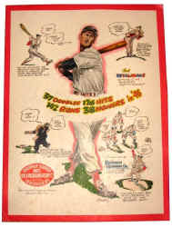 Ted Williams H&B Louisville Slugger Advertising Sign
