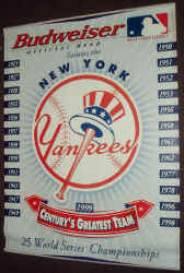 Budweiser Advertising sign, Saluting the 25th World Series won by the New York Yankees