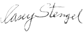 Casey Stengel Autograph sample