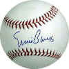 Ernie Banks single signed baseball