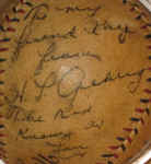 Lou Gehrig Autographed Baseball with inscription also signed by Babe Ruth