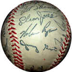 1970 New York Mets Nolan Ryan Stamped autographed Souvenir Baseball