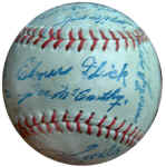 Autographed HOF souvenir baseball Elmer Flick
