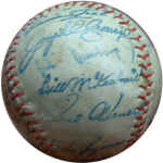 Autographed Hall of Fame souvenir baseball