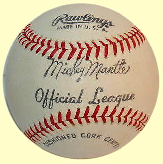 Mickey Mantle Official League Campbells Soup Baseball