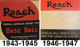 1943 - 1947 Reach Baseball Boxes