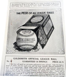 1919 Goldsmith catalog ad for the Official League Baseball No. 97