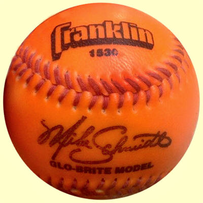 Mike Schmidt Glo-Brite Orange Franklin Baseball no. 1530