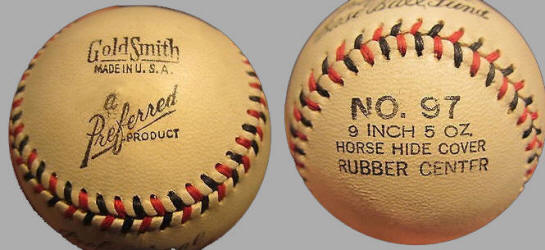 Goldsmith No. 97 WWII "Bat & Ball Fund" Baseball