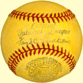 1938 1939 Ford Frick Spalding OfficialNational League Yellow Baseball
