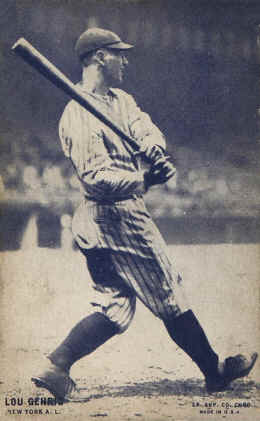 1927 Exhibit card Lou Gehrig