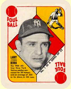 1951 Topps Red Back Card 1 Yogi Berra
