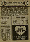 Back of 1954 Red Heart baseball card