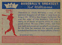Back of 1959 Fleer Ted Williams Card 1