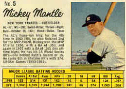 1962 Jello Mickey Mantle
