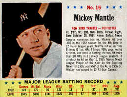 1963 Jell-O Mickey Mantle