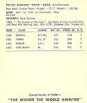back of 1964 Kahn's Wieners baseball card