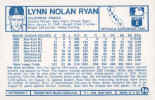 Back of 1975 Kellogg's Card 26 Nolan Ryan