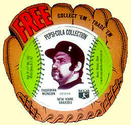 1977 Pepsi-Cola Baseball Stars Disc Thurman Munson