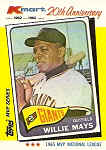 1982 K-Mart Baseball Card Willie Mays