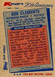 Back of 1982 K-Mart Baseball Card