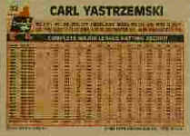 Back of 1983 Drakes Baseball CardCarl Yastrzemski