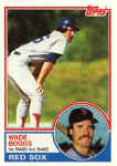 1983 Topps Card 498 Wade Boggs RC