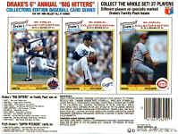 1986 Drakes Baseball Cardfull panel