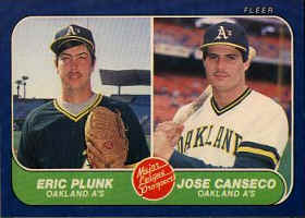 1986 Fleer baseball Card 649 Jose Canseco Rookie